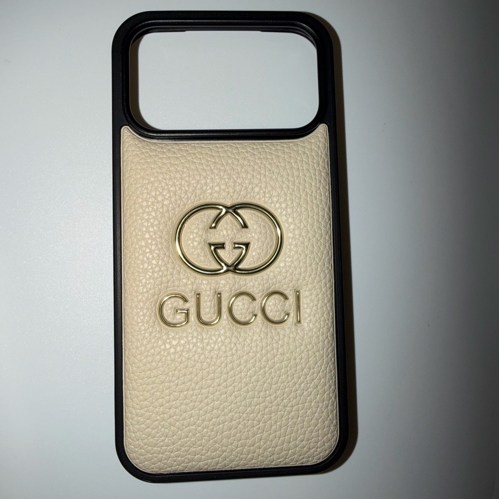 Beige Leather 17 pro max IPhone case